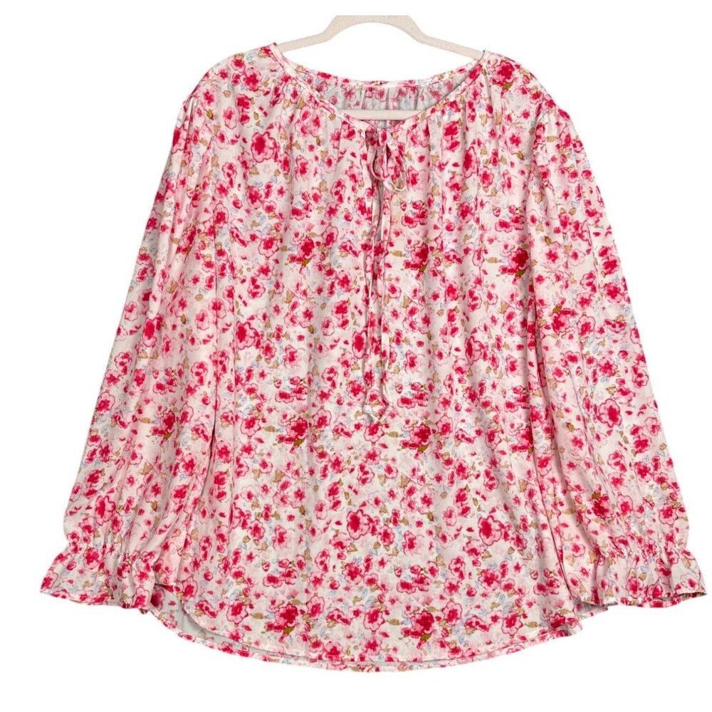 Women’s Floral Peasant Blouse - Pink